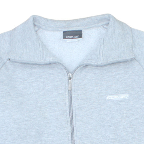 Reebok Girls Grey Track Jacket Size 10-11 Years Full Zip Activewear