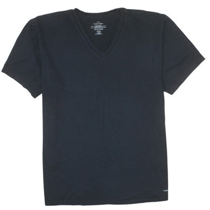 Calvin Klein Men's Black V-Neck Classic Cotton T-Shirt XL