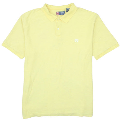 Chaps Men's Yellow Cotton Short Sleeve Polo Shirt XL