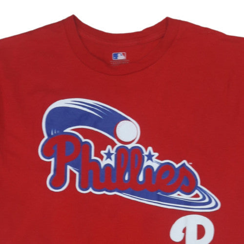 MLB Genuine Merchandise Men's Red Phillies Hamels 35 Cotton T-Shirt XL