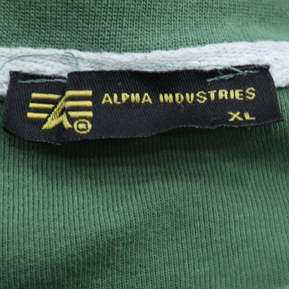 Alpha Industries Men Green XL Pullover Crew Neck Cotton Sweatshirt