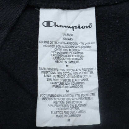 Champion Men’s Black Pullover Sweatshirt Medium Fleece Crew Neck