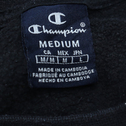 Champion Men’s Black Pullover Sweatshirt Medium Fleece Crew Neck