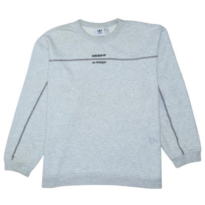 Adidas Men's Grey Crew Neck Sweatshirt Size M Classic Casual Style