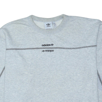 Adidas Men's Grey Crew Neck Sweatshirt Size M Classic Casual Style