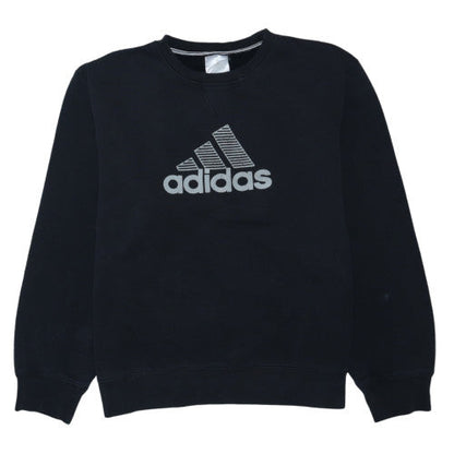 Adidas Men's Black Crew Neck Logo Pullover Sweatshirt M