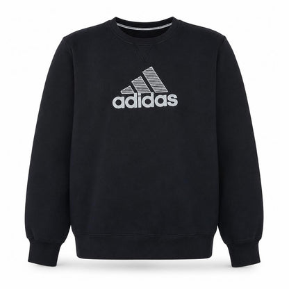 Adidas Men's Black Crew Neck Logo Pullover Sweatshirt M