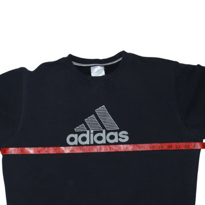 Adidas Men's Black Crew Neck Logo Pullover Sweatshirt M