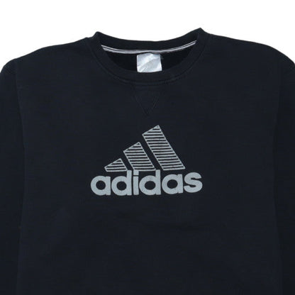 Adidas Men's Black Crew Neck Logo Pullover Sweatshirt M