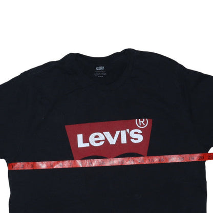 Levi's Men's Black Graphic Logo Crew Neck Cotton T-Shirt M