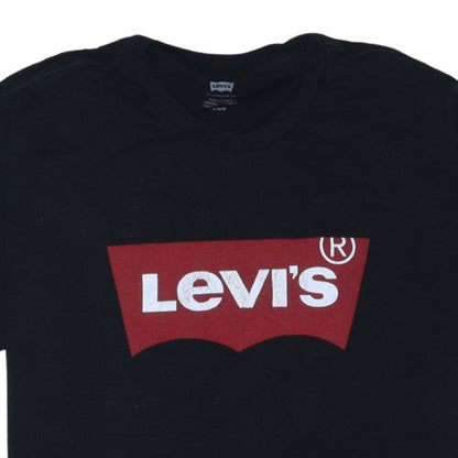 Levi's Men's Black Graphic Logo Crew Neck Cotton T-Shirt M