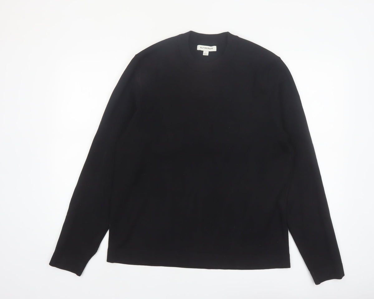 Marks and Spencer Men’s Black L Crew Neck Pullover Jumper