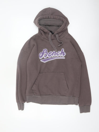 Bench Womens Brown L Hoodie Pullover 70% Cotton 30% Polyester