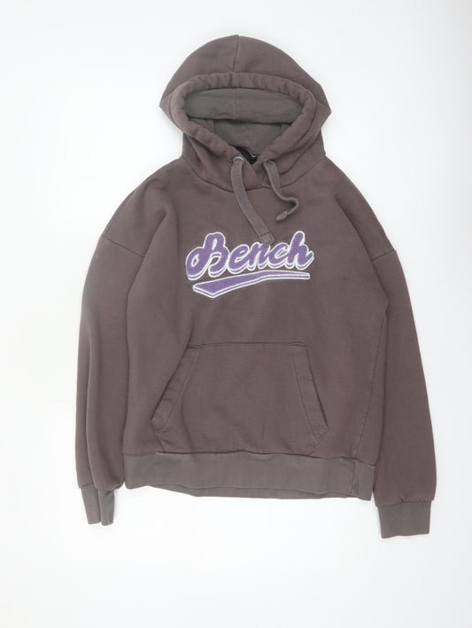 Bench Womens Brown L Hoodie Pullover 70% Cotton 30% Polyester