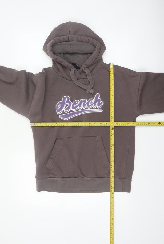 Bench Womens Brown L Hoodie Pullover 70% Cotton 30% Polyester