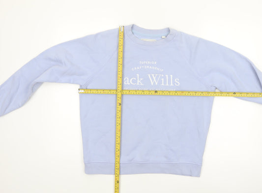 Jack Wills Women Blue Crew Neck Cotton Blend Sweatshirt UK 10