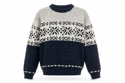 Hardwood & Pine Men's Blue Fair Isle Knit XL Pullover Jumper