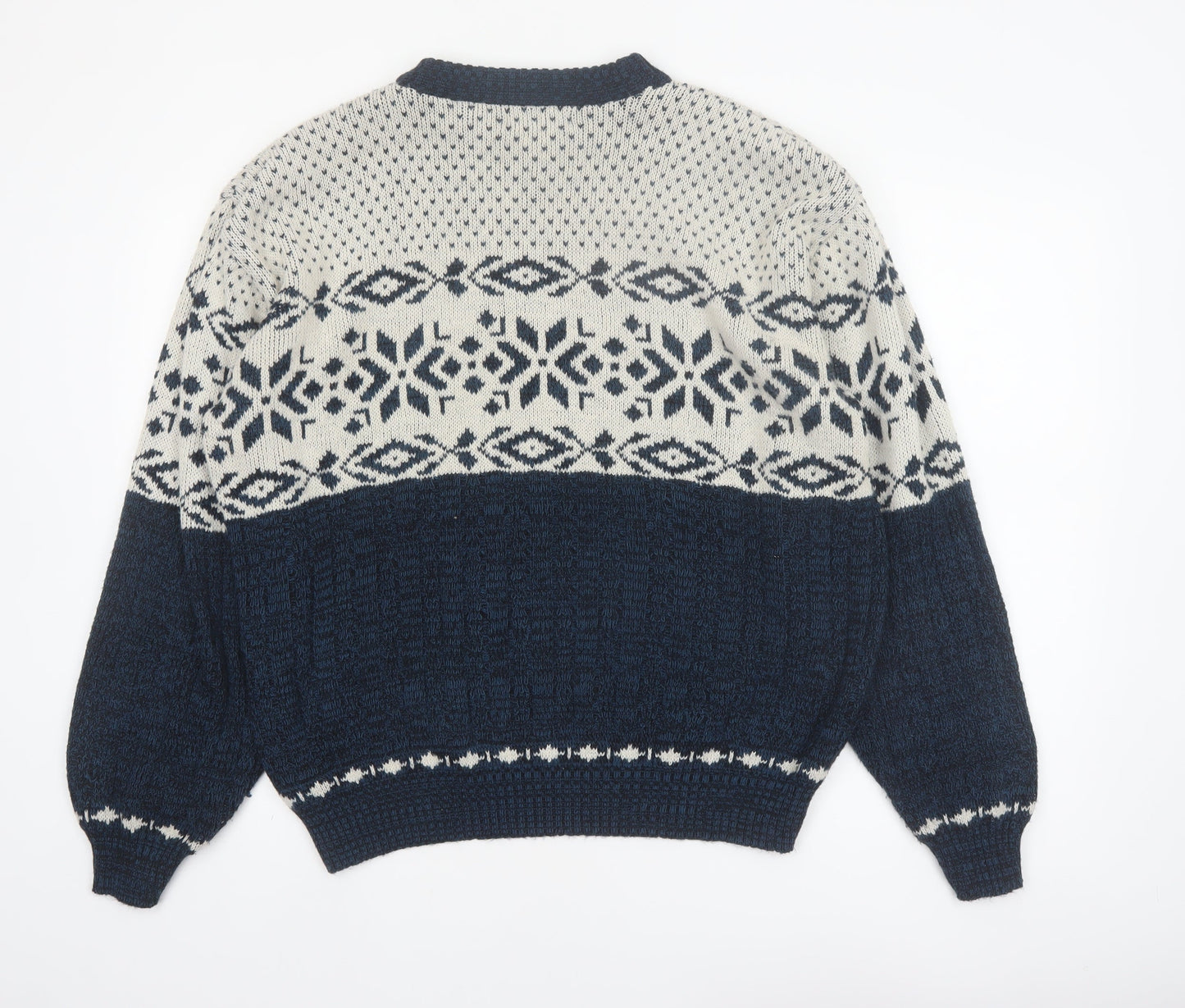 Hardwood & Pine Men's Blue Fair Isle Knit XL Pullover Jumper