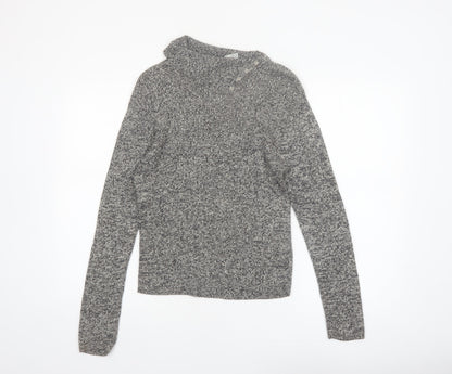 Faded Glory Womens Grey High Neck Knit Pullover Jumper Size L