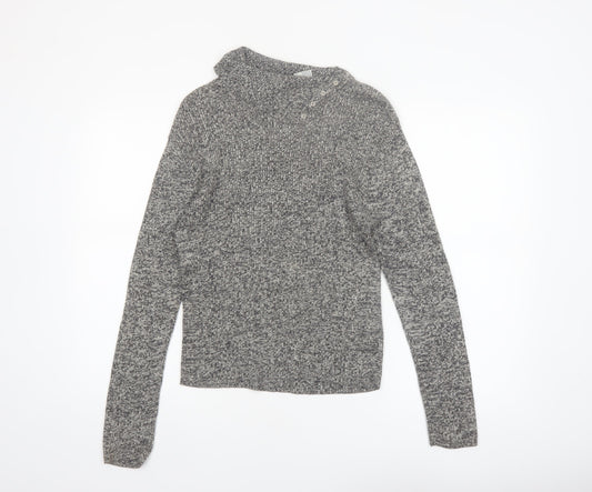 Faded Glory Womens Grey High Neck Knit Pullover Jumper Size L