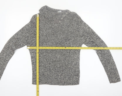 Faded Glory Womens Grey High Neck Knit Pullover Jumper Size L