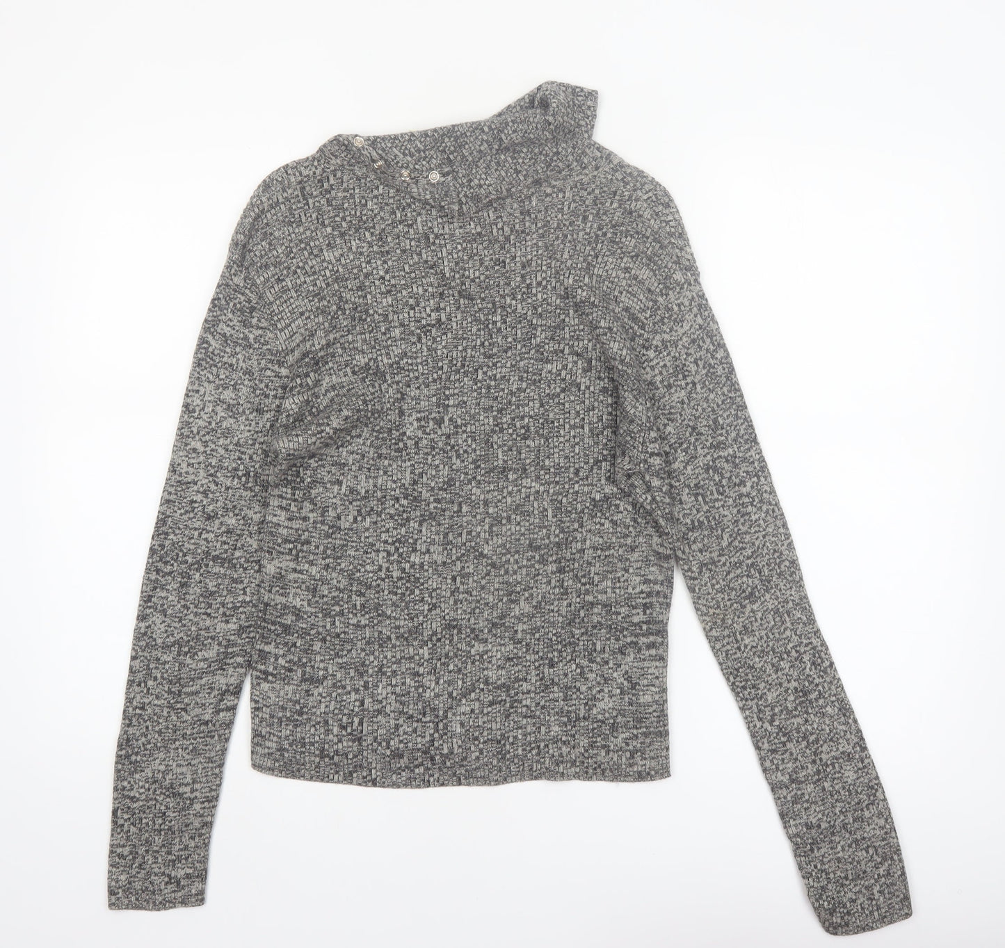 Faded Glory Womens Grey High Neck Knit Pullover Jumper Size L