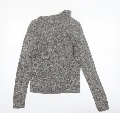 Faded Glory Womens Grey High Neck Knit Pullover Jumper Size L
