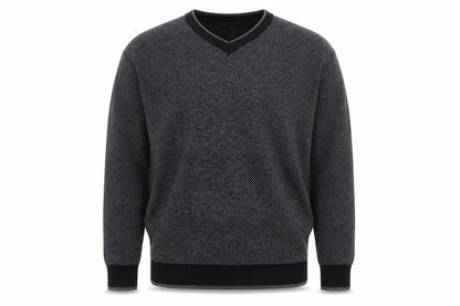 Bugatchi Uomo Mens Grey Merino Wool V-Neck Jumper Size L