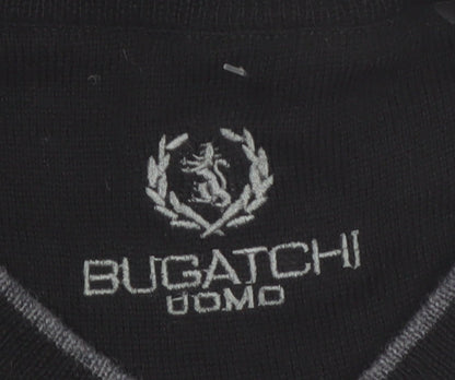 Bugatchi Uomo Mens Grey Merino Wool V-Neck Jumper Size L
