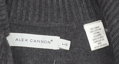 Alex Cannon Men's Grey Cotton Sleeveless Full Zip Vest Jumper L