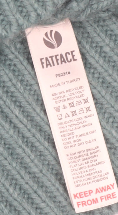 FatFace Women Green Cable Knit Mock Neck Jumper Size 22