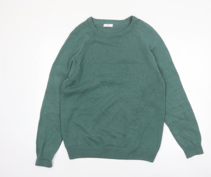 Cotton Traders Men’s Green Cotton Crew Neck Pullover Jumper M
