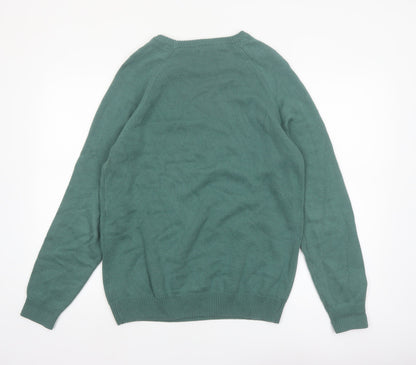 Cotton Traders Men’s Green Cotton Crew Neck Pullover Jumper M