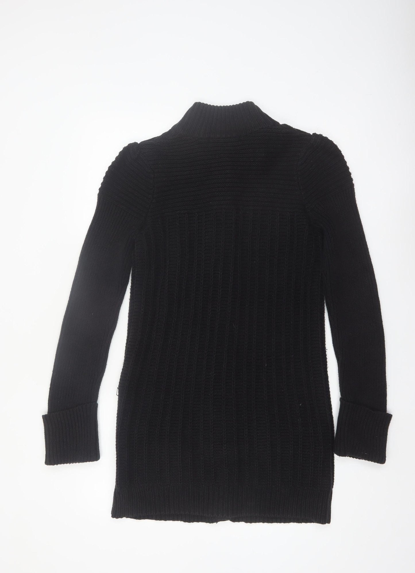 Next Women’s Black Cotton Blend Long Sleeve Button Cardigan Size 12