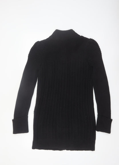 Next Women’s Black Cotton Blend Long Sleeve Button Cardigan Size 12