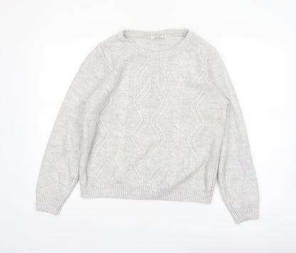 LCW Casual Women's Grey Cable Knit Crew Neck Jumper XXL