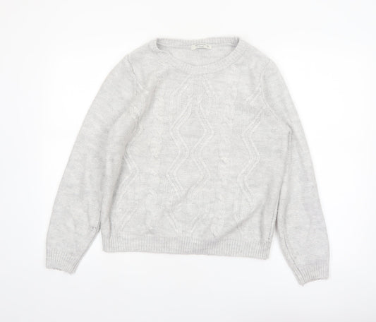 LCW Casual Women's Grey Cable Knit Crew Neck Jumper XXL