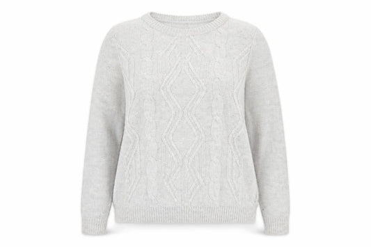 LCW Casual Women's Grey Cable Knit Crew Neck Jumper XXL