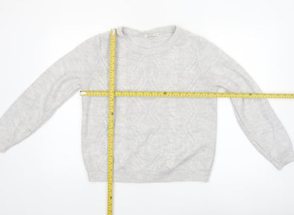 LCW Casual Women's Grey Cable Knit Crew Neck Jumper XXL