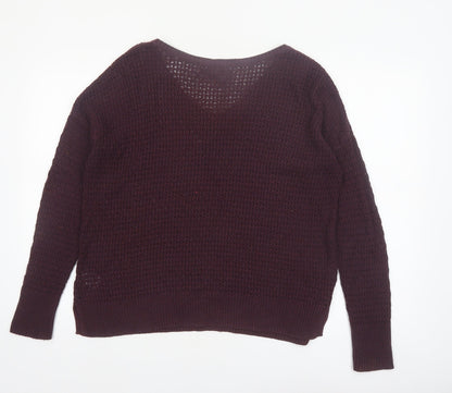 American Eagle Outfitters Women’s Brown Knit V-Neck Jumper Size M
