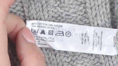 Mantary Women’s Grey Cable-Knit Short Sleeve Cardigan UK 10