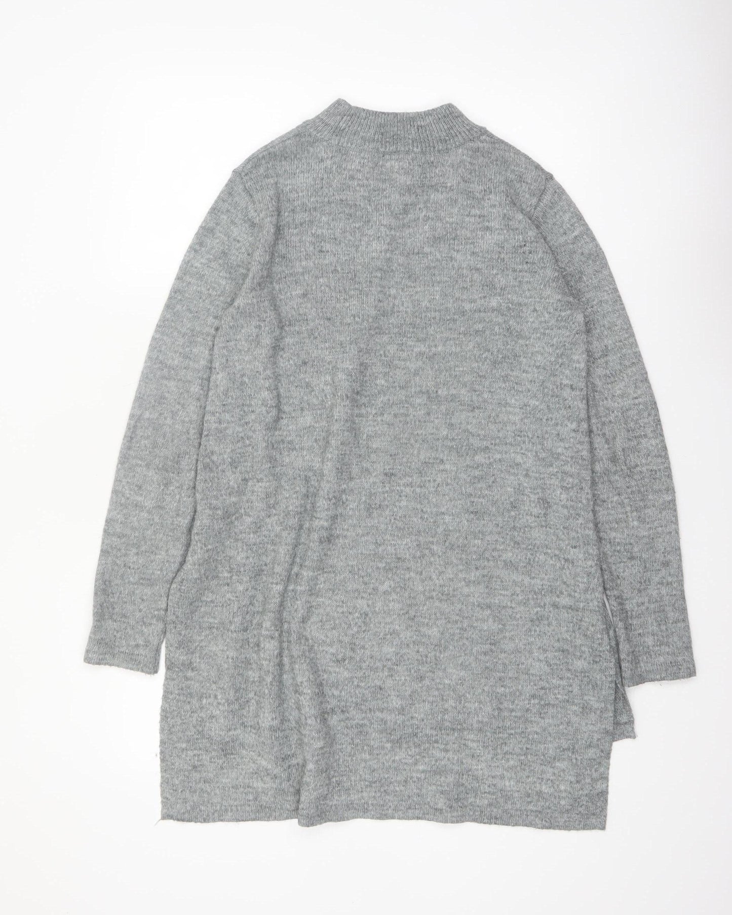 H&M Women’s Grey Mock Neck Long Sleeve Tunic Jumper Size 12