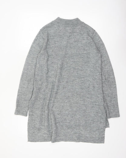 H&M Women’s Grey Mock Neck Long Sleeve Tunic Jumper Size 12