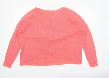 River Island Women Pink LOVE Knit Jumper Size 16