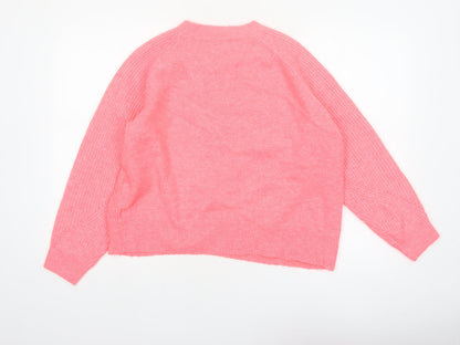 Marks and Spencer Women’s Pink Knit Crew Neck Pullover Jumper L