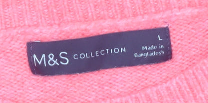 Marks and Spencer Women’s Pink Knit Crew Neck Pullover Jumper L