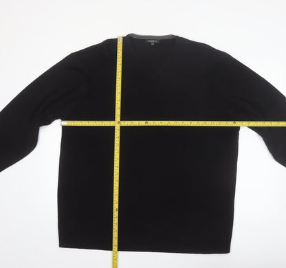 George Men’s Black 2XL V-Neck Knit Acrylic Jumper