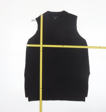 New Look Women Black Sleeveless Mock Neck Knit Vest M