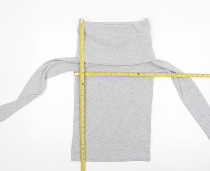 Bershka Women's Grey Cowl Neck Long Sleeve Pullover Jumper Size 14