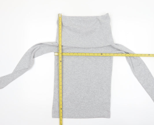 Bershka Women's Grey Cowl Neck Long Sleeve Pullover Jumper Size 14